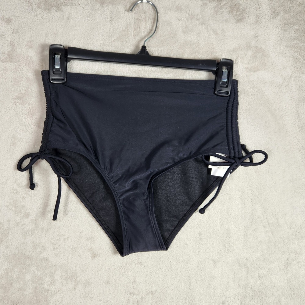 Salt & Cove Swim Bottoms Womens XS Black High Waist Side Tie Ruched Bikini